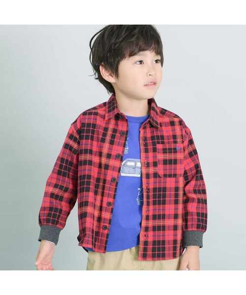 先染めチェック長袖シャツ(90～150)（シャツ/ブラウス）｜KP BOY（ケーピーボーイ）