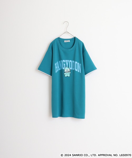 sanrio（サンリオ）の「サンリオキャラクターズ  ハニカムメッシュ袖口レイヤード半袖Tシャツ（Tシャツ/カットソー・メンズ・ネイビー/ピンク系/ホワイト/サックスブルー/ライトオレンジ系/ブルーグリーン/ブラック/ネイビー系・M/L/LL）」の21枚目の写真