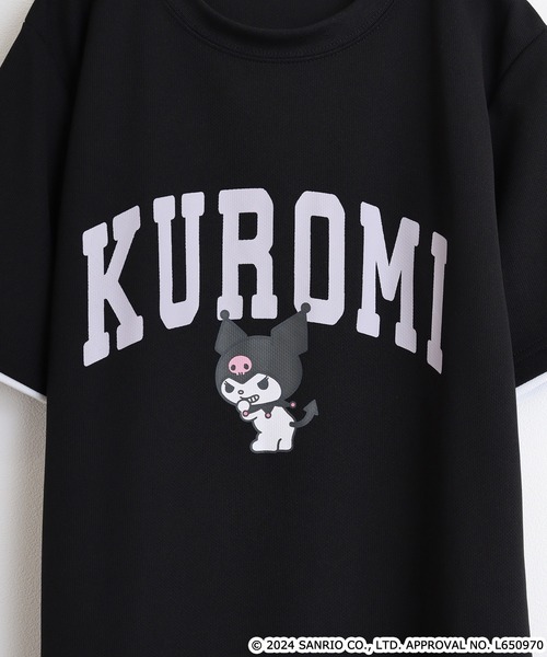 sanrio（サンリオ）の「サンリオキャラクターズ  ハニカムメッシュ袖口レイヤード半袖Tシャツ（Tシャツ/カットソー・メンズ・ネイビー/ピンク系/ホワイト/サックスブルー/ライトオレンジ系/ブルーグリーン/ブラック/ネイビー系・M/L/LL）」の16枚目の写真