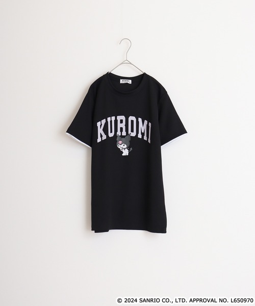 sanrio（サンリオ）の「サンリオキャラクターズ  ハニカムメッシュ袖口レイヤード半袖Tシャツ（Tシャツ/カットソー・メンズ・ネイビー/ピンク系/ホワイト/サックスブルー/ライトオレンジ系/ブルーグリーン/ブラック/ネイビー系・M/L/LL）」の15枚目の写真