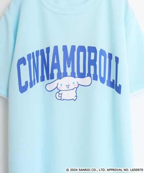 sanrio（サンリオ）の「サンリオキャラクターズ  ハニカムメッシュ袖口レイヤード半袖Tシャツ（Tシャツ/カットソー・メンズ・ネイビー/ピンク系/ホワイト/サックスブルー/ライトオレンジ系/ブルーグリーン/ブラック/ネイビー系・M/L/LL）」の20枚目の写真