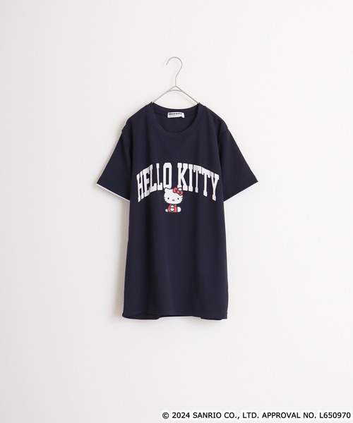 sanrio（サンリオ）の「サンリオキャラクターズ  ハニカムメッシュ袖口レイヤード半袖Tシャツ（Tシャツ/カットソー・メンズ・ネイビー/ピンク系/ホワイト/サックスブルー/ライトオレンジ系/ブルーグリーン/ブラック/ネイビー系・M/L/LL）」の17枚目の写真