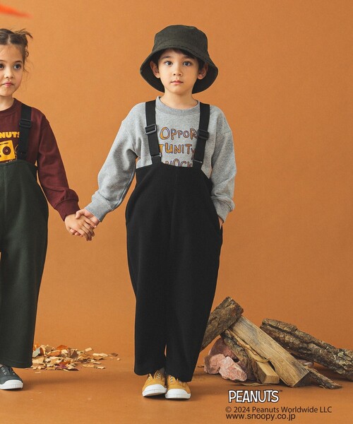 B:MING by BEAMS（ビーミングバイビームス）の「フリース オーバーオール（100~140cm）（サロペット/オーバーオール・キッズ・ブラック/オリーブ・100/140/130/120/110）」の3枚目の写真