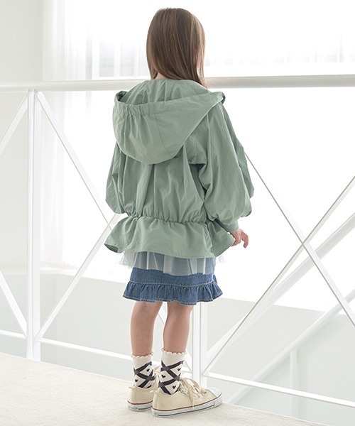 セール】ペプラムシルエットボリュームウィンドブレーカー（ブルゾン