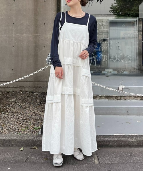 CIAOPANIC TYPY（チャオパニックティピー）の「【WEB限定】ランダムタック2WAYティアードキャミワンピース（ワンピース・レディース・ブラック/ホワイト/ブラウン・ONE SIZE）」の4枚目の写真