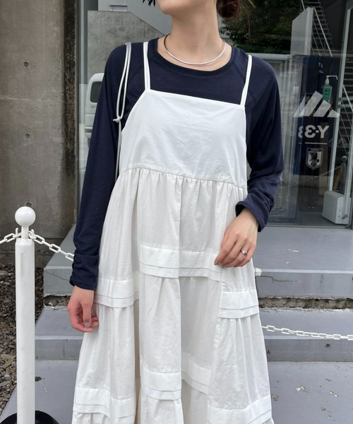 CIAOPANIC TYPY（チャオパニックティピー）の「【WEB限定】ランダムタック2WAYティアードキャミワンピース（ワンピース・レディース・ブラック/ホワイト/ブラウン・ONE SIZE）」の6枚目の写真