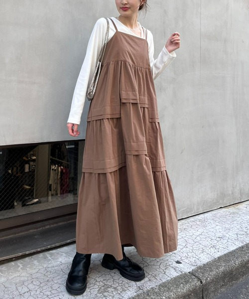 CIAOPANIC TYPY（チャオパニックティピー）の「【WEB限定】ランダムタック2WAYティアードキャミワンピース（ワンピース・レディース・ブラック/ホワイト/ブラウン・ONE SIZE）」の10枚目の写真