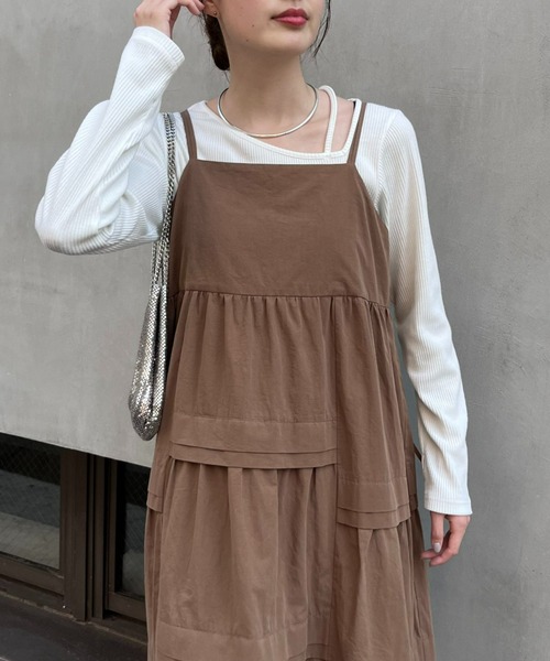 CIAOPANIC TYPY（チャオパニックティピー）の「【WEB限定】ランダムタック2WAYティアードキャミワンピース（ワンピース・レディース・ブラック/ホワイト/ブラウン・ONE SIZE）」の11枚目の写真