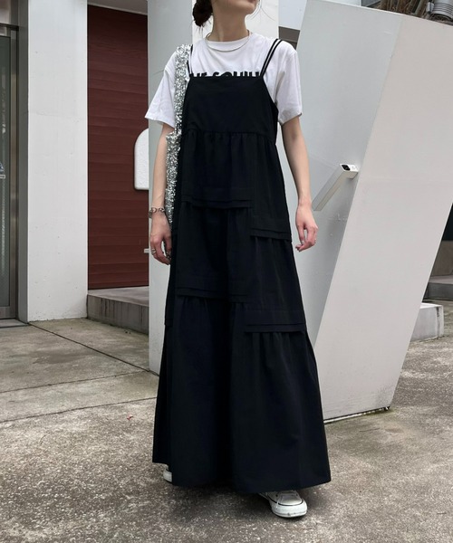 CIAOPANIC TYPY（チャオパニックティピー）の「【WEB限定】ランダムタック2WAYティアードキャミワンピース（ワンピース・レディース・ブラック/ホワイト/ブラウン・ONE SIZE）」の7枚目の写真