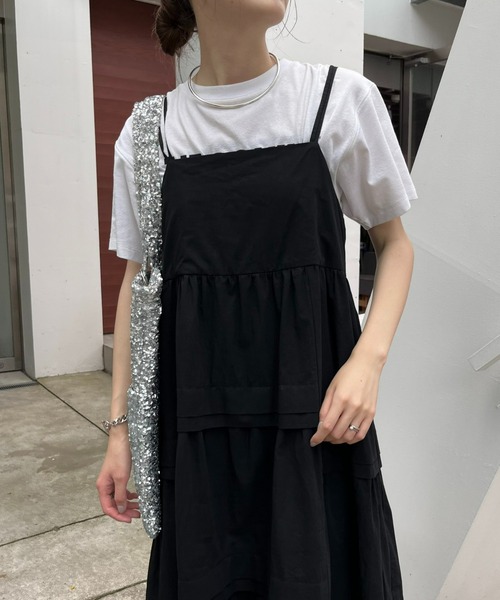 CIAOPANIC TYPY（チャオパニックティピー）の「【WEB限定】ランダムタック2WAYティアードキャミワンピース（ワンピース・レディース・ブラック/ホワイト/ブラウン・ONE SIZE）」の8枚目の写真