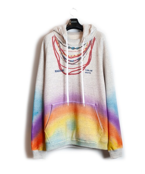 SEVESKIG(セヴシグ)の「SEVESKIG/セブシグ/Rainbow Spray Pullover Hoodie(パーカー・メンズ・グレー/オートミール・X-LARGE/LARGE/MEDIUM/SMALL)」の2枚目の写真