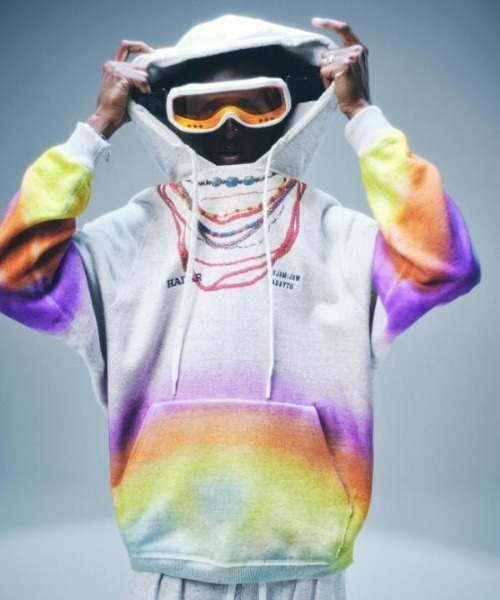 SEVESKIG(セヴシグ)の「SEVESKIG/セブシグ/Rainbow Spray Pullover Hoodie(パーカー・メンズ・グレー/オートミール・X-LARGE/LARGE/MEDIUM/SMALL)」の3枚目の写真