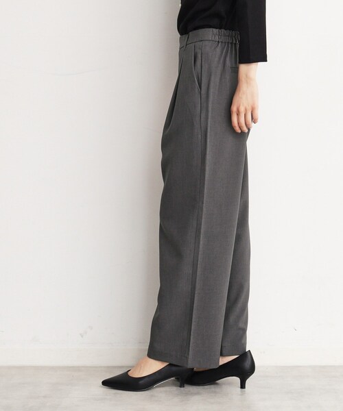 THE SHOP TK （ザ ショップ ティーケー ）の「◆【美脚・細見え/セットUP可】ツイル＆シャンブレーワイドパンツ/洗える（その他パンツ・レディース・ベージュ/ネイビー/チャコールグレー/ブラック・11/12/13）」の3枚目の写真