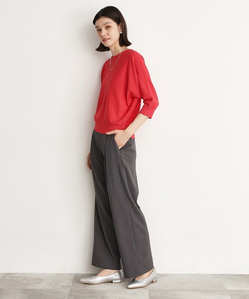 THE SHOP TK （ザ ショップ ティーケー ）の「◆【美脚・細見え/セットUP可】ツイル＆シャンブレーワイドパンツ/洗える（その他パンツ・レディース・ベージュ/ネイビー/チャコールグレー/ブラック・11/12/13）」の9枚目の写真