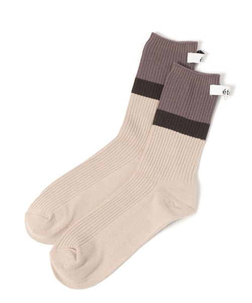BAYFLOW(ベイフロー)の「カラー切り替えリブソックス(ソックス/靴下・レディース・ブラック/ベージュ/グレー/オフホワイト・FREE)」の4枚目の写真