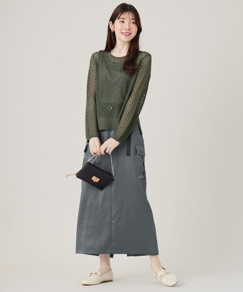 ANY SIS（エニィスィス）の「【2SET】メッシュニット セット（ニット/セーター・レディース・グレー系/ベージュ系/カーキ系・0）」の6枚目の写真