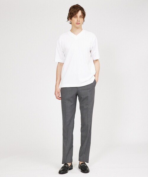 DESIGNWORKS(デザインワークス)の「【定番人気】超度詰微起毛スムース Vネック 半袖Tシャツ(Tシャツ/カットソー・メンズ・ブラック/ホワイト・44/48/50/46/52)」の4枚目の写真