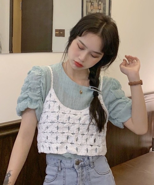 セール】ビスチェ かぎ針 ニットベスト サマーニット ベスト