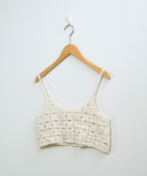 【新品同様】ハイク　ニットビスチェ　ベスト　クロップドキャミ　コットンカシミヤ 新品同様】ハイク ニットビスチェ ベスト クロップドキャミ