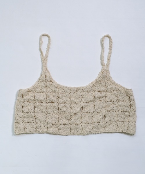 【新品同様】ハイク　ニットビスチェ　ベスト　クロップドキャミ　コットンカシミヤ 新品同様】ハイク ニットビスチェ ベスト クロップドキャミ