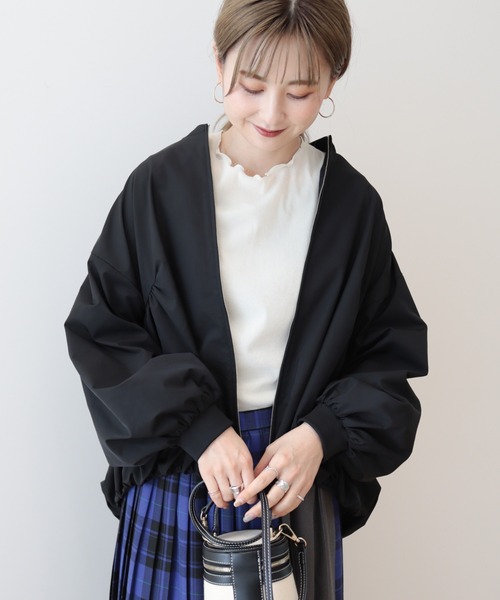 AMERICAN HOLIC（アメリカンホリック）の「ボリュームスリーブギャザーブルゾン（ブルゾン・レディース・ブラック/カーキ・M/L）」の16枚目の写真