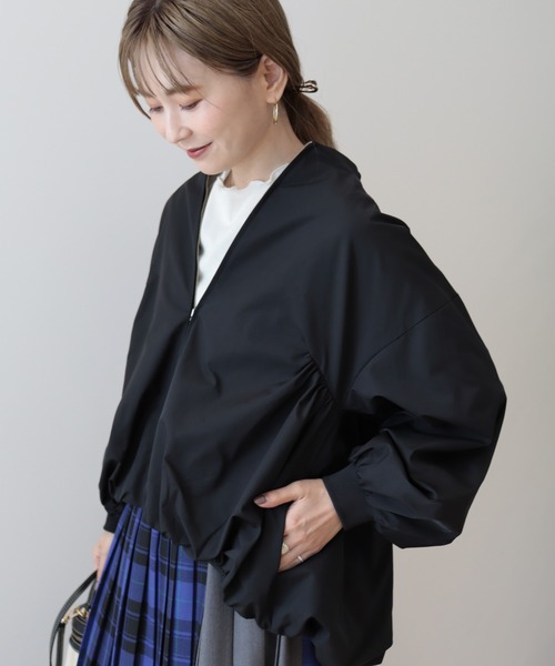 ★本日限り★未使用maronenonfeeエアリーボリュームブルゾンブラック green label relaxingボリュームスリーブ エアリー ブルゾン