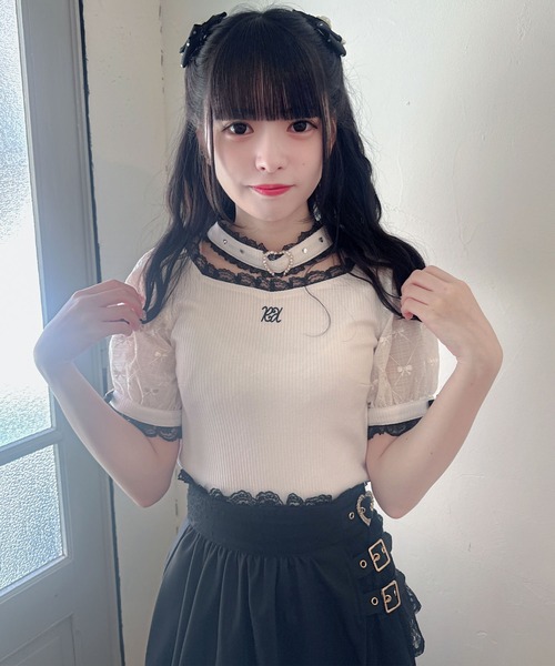 ROJITA(ロジータ)の「チョーカーデザインテレコトップス(Tシャツ/カットソー・レディース・ベージュ/ブラック/ホワイト・FREE)」の10枚目の写真