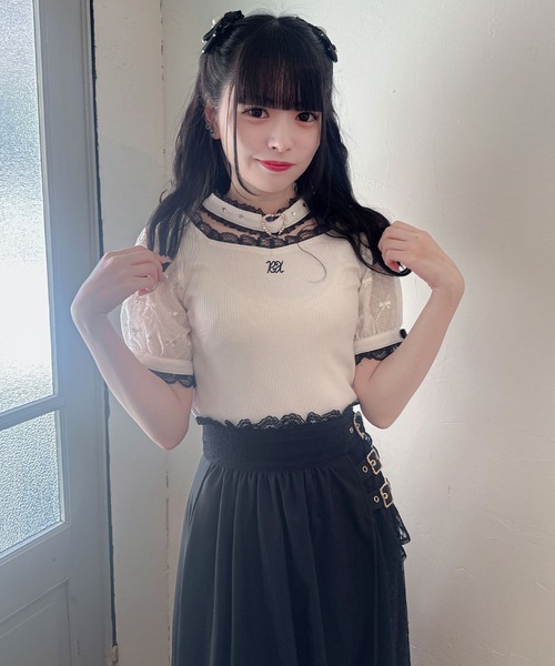 ROJITA(ロジータ)の「チョーカーデザインテレコトップス(Tシャツ/カットソー・レディース・ベージュ/ブラック/ホワイト・FREE)」の11枚目の写真