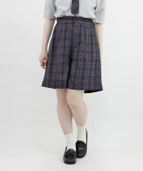 F i.n.t(フィント)の「チェックバミューダパンツ/fint(その他パンツ・レディース・ネイビー/ブラウン・FREE)」の10枚目の写真