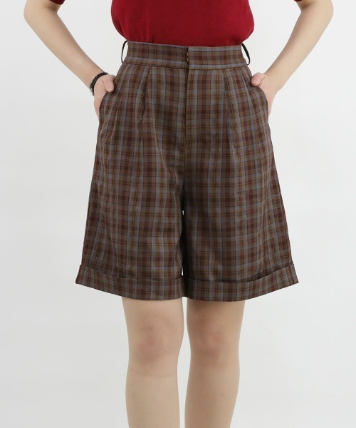 F i.n.t(フィント)の「チェックバミューダパンツ/fint(その他パンツ・レディース・ネイビー/ブラウン・FREE)」の11枚目の写真