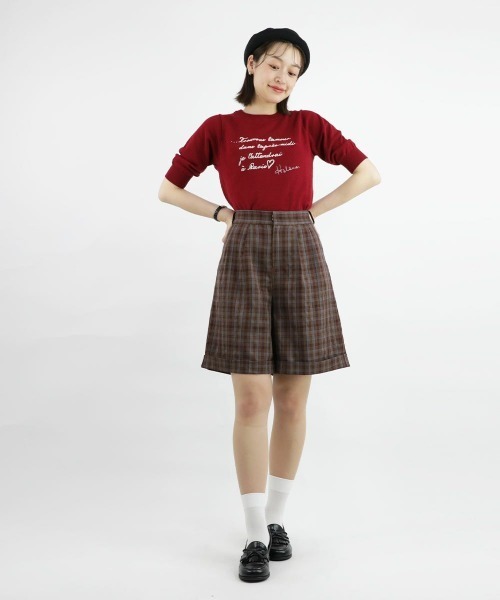 F i.n.t(フィント)の「チェックバミューダパンツ/fint(その他パンツ・レディース・ネイビー/ブラウン・FREE)」の12枚目の写真