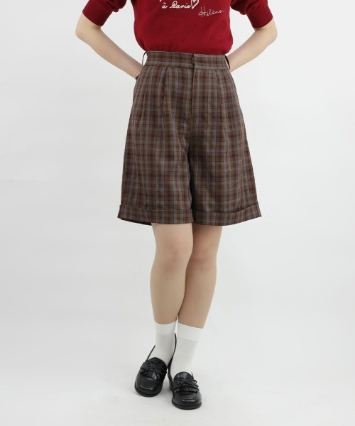 F i.n.t(フィント)の「チェックバミューダパンツ/fint(その他パンツ・レディース・ネイビー/ブラウン・FREE)」の13枚目の写真