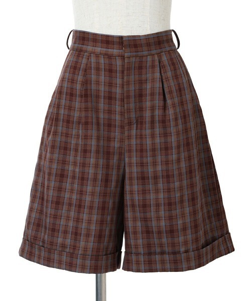 F i.n.t(フィント)の「チェックバミューダパンツ/fint(その他パンツ・レディース・ネイビー/ブラウン・FREE)」の21枚目の写真