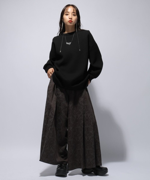 HARE（ハレ）の「リバーシブルスリットビッグニットプルオーバー(HARE)（ニット/セーター・レディース・ブラック/レッド・FREE）」の5枚目の写真