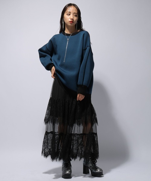 HARE（ハレ）の「リバーシブルスリットビッグニットプルオーバー(HARE)（ニット/セーター・レディース・ブラック/レッド・FREE）」の8枚目の写真