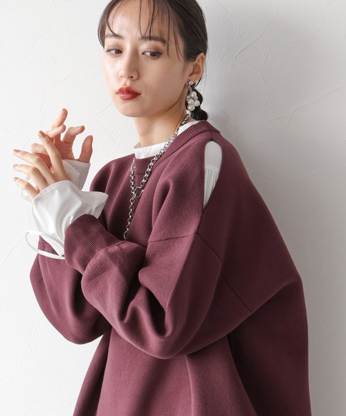 HARE（ハレ）の「リバーシブルスリットビッグニットプルオーバー(HARE)（ニット/セーター・レディース・ブラック/レッド・FREE）」の11枚目の写真