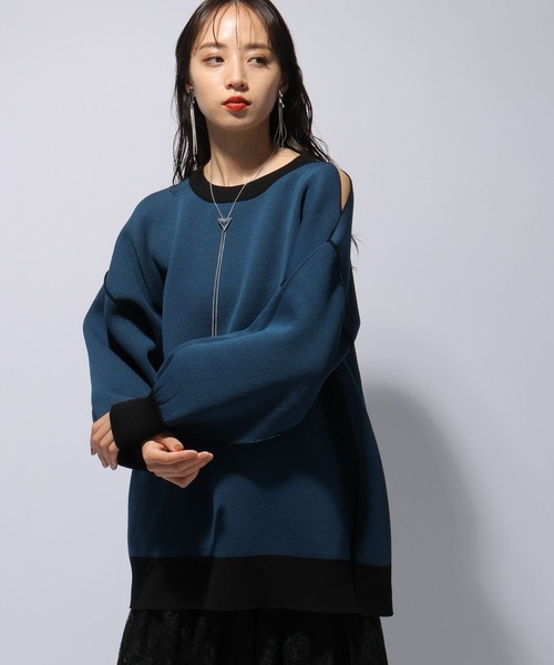 HARE（ハレ）の「リバーシブルスリットビッグニットプルオーバー(HARE)（ニット/セーター・レディース・ブラック/レッド・FREE）」の13枚目の写真