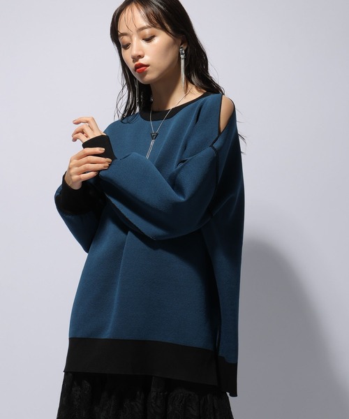 HARE（ハレ）の「リバーシブルスリットビッグニットプルオーバー(HARE)（ニット/セーター・レディース・ブラック/レッド・FREE）」の14枚目の写真