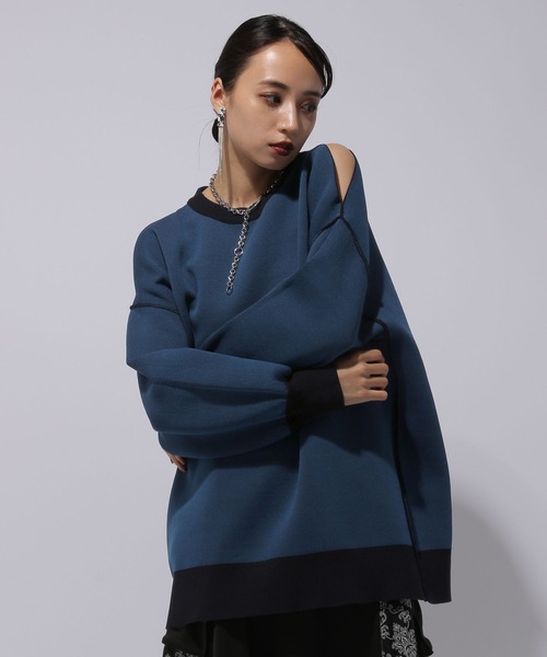 HARE（ハレ）の「リバーシブルスリットビッグニットプルオーバー(HARE)（ニット/セーター・レディース・ブラック/レッド・FREE）」の15枚目の写真