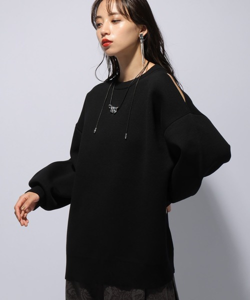 HARE（ハレ）の「リバーシブルスリットビッグニットプルオーバー(HARE)（ニット/セーター・レディース・ブラック/レッド・FREE）」の17枚目の写真