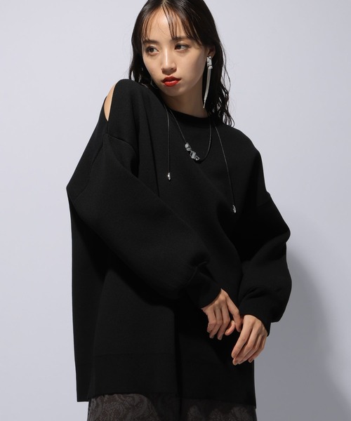 HARE（ハレ）の「リバーシブルスリットビッグニットプルオーバー(HARE)（ニット/セーター・レディース・ブラック/レッド・FREE）」の18枚目の写真