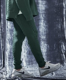 mp12732-Light yarn cable stitch knit pants ニットパンツ