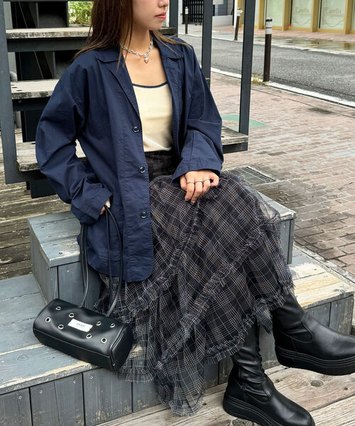 CIAOPANIC(チャオパニック)の「カジュアルテーラードジャケット(テーラードジャケット・レディース・ネイビー/ブラック・MEDIUM/LARGE)」の11枚目の写真