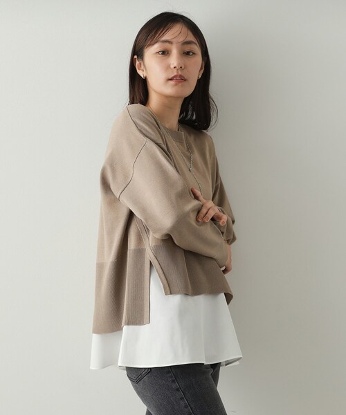 OPAQUE.CLIP(オペークドットクリップ)の「◆《ツインセット》リラクシーニット×ドッキングタンク【洗濯機洗い可】(その他トップス・レディース・ブラック/ライトグレー/ベージュ/ブルー系その他・38/40/42)」の3枚目の写真