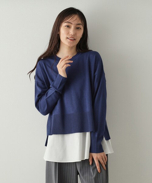 OPAQUE.CLIP(オペークドットクリップ)の「◆《ツインセット》リラクシーニット×ドッキングタンク【洗濯機洗い可】(その他トップス・レディース・ブラック/ライトグレー/ベージュ/ブルー系その他・38/40/42)」の4枚目の写真