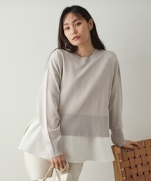 ◆《ツインセット》リラクシーニット×ドッキングタンク【洗濯機洗い可】