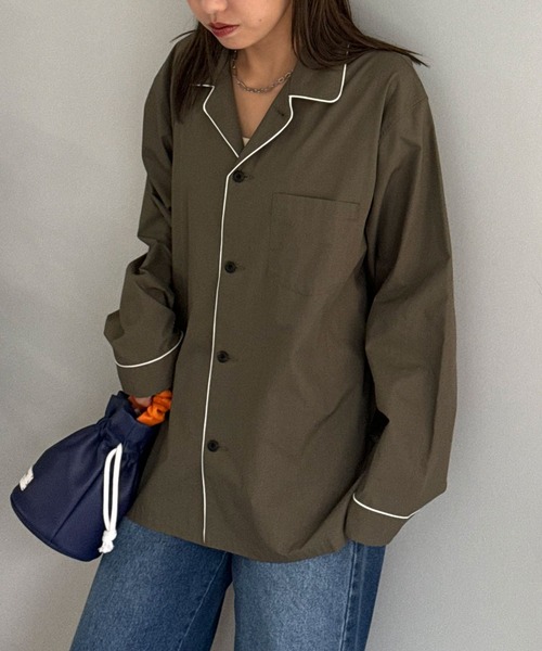 CIAOPANIC(チャオパニック)の「【ZOZO限定】パジャマシャツ(シャツ/ブラウス・メンズ・ベージュ/マスタード/ネイビー/グリーン/カーキ/スカイブルー・XS/S/M/L/XL)」の15枚目の写真