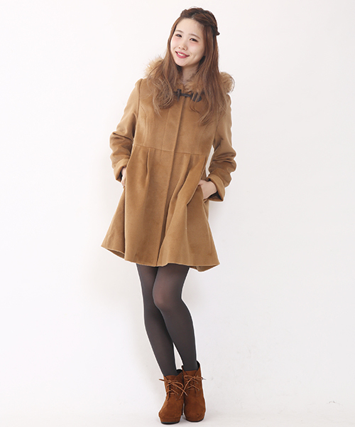 one after another NICE CLAUP（ワンアフターアナザーナイスクラップ）の「【ナイスクラップ】レディダッフルコート（ダッフルコート・レディース・キャメル/チャコールグレー/アイボリー・MEDIUM/LARGE）」の15枚目の写真