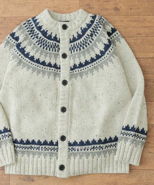 ITEMS URBANRESEARCH(アイテムズ アーバンリサーチ)の「マシンウォッシャブル求心柄ネップニットカーディガン(ニット/セーター・メンズ・アイボリー/ブラック・MEDIUM/LARGE)」の7枚目の写真