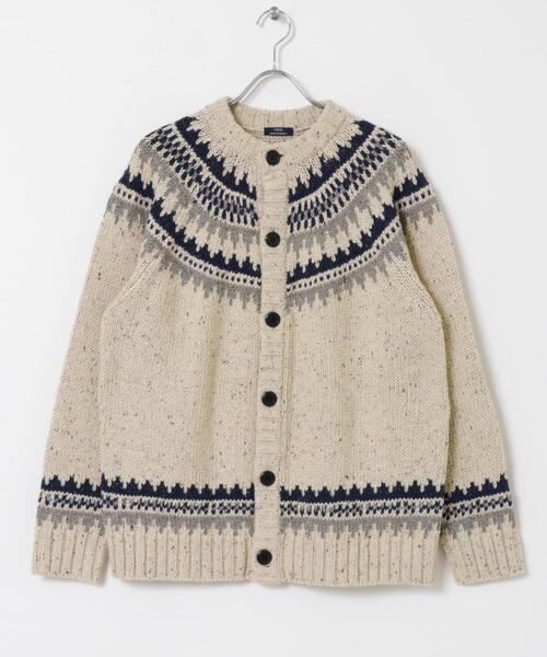 ITEMS URBANRESEARCH(アイテムズ アーバンリサーチ)の「マシンウォッシャブル求心柄ネップニットカーディガン(ニット/セーター・メンズ・アイボリー/ブラック・MEDIUM/LARGE)」の8枚目の写真